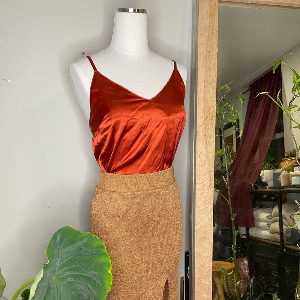 Satin copper camisole